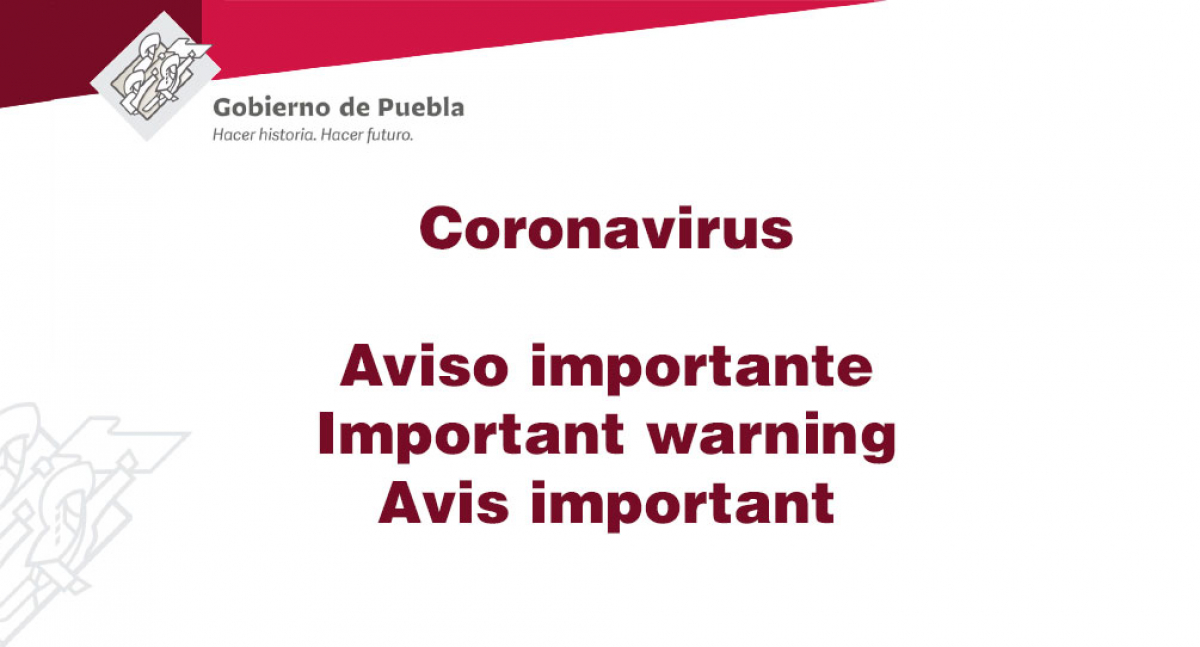 Aviso importante Coronavirus – Important warning Coronavirus – Avis important Coronavirus